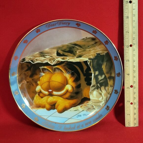Garfield Collector Plate Dear Diary Series Today I Looked At A New Condo 1990 - Picture 7 of 13